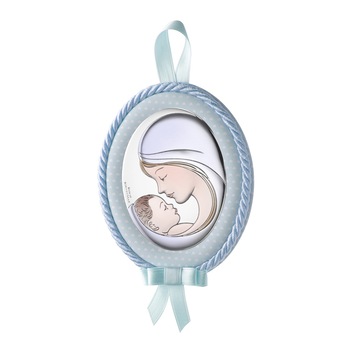 Icoana Patut Baietei Maica si Pruncul 9x12cm Albastru cu Melodie ClassGifts Icoana Patut Baietei Maica si Pruncul 9x12cm Albastru cu Melodie ClassGifts