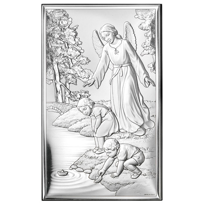 Icoana Argint Ingerul Pazitor la malul apei 6.5x11cm Argintiu ClassGifts