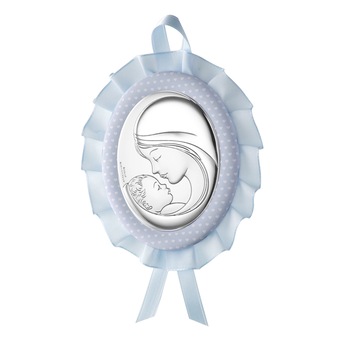 Icoana Patut Baietei Maica si Pruncul 10x13cm Albastru cu Melodie ClassGifts Icoana Patut Baietei Maica si Pruncul 10x13cm Albastru cu Melodie ClassGifts