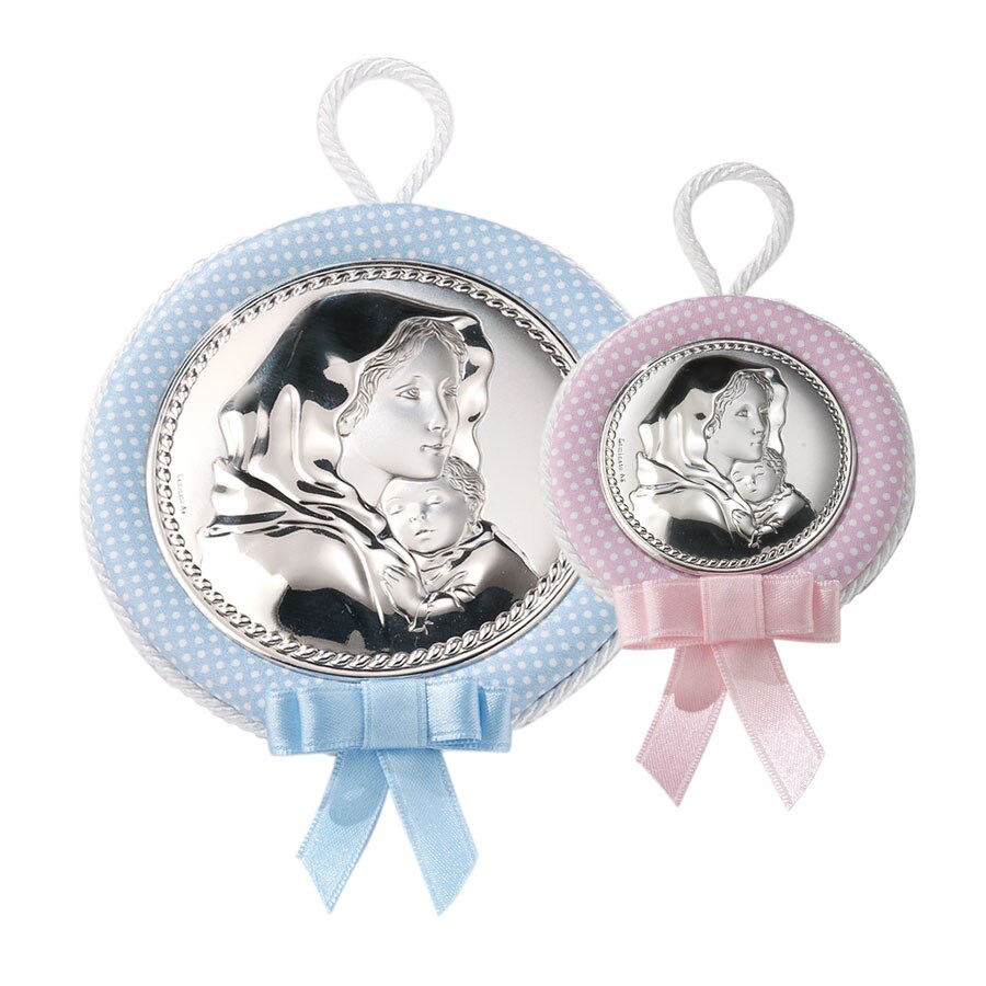 Icoana Patut Baietei Maica si Pruncul 6.5x6.5cm Albastru ClassGifts