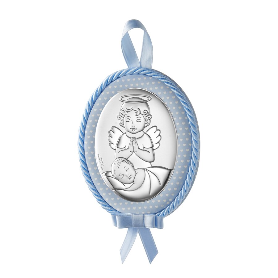 Icoana Patut Baietei Ingerul Pazitor 9x12cm Albastru cu Melodie ClassGifts