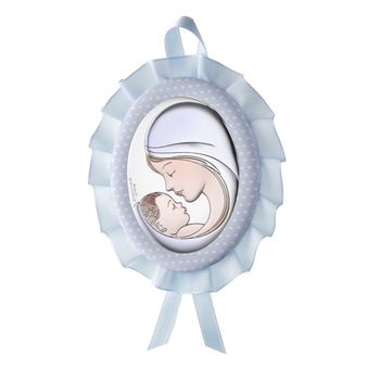 Icoana Patut Baietei Maica si Pruncul 10x13cm Albastru cu Melodie ClassGifts Icoana Patut Baietei Maica si Pruncul 10x13cm Albastru cu Melodie ClassGifts