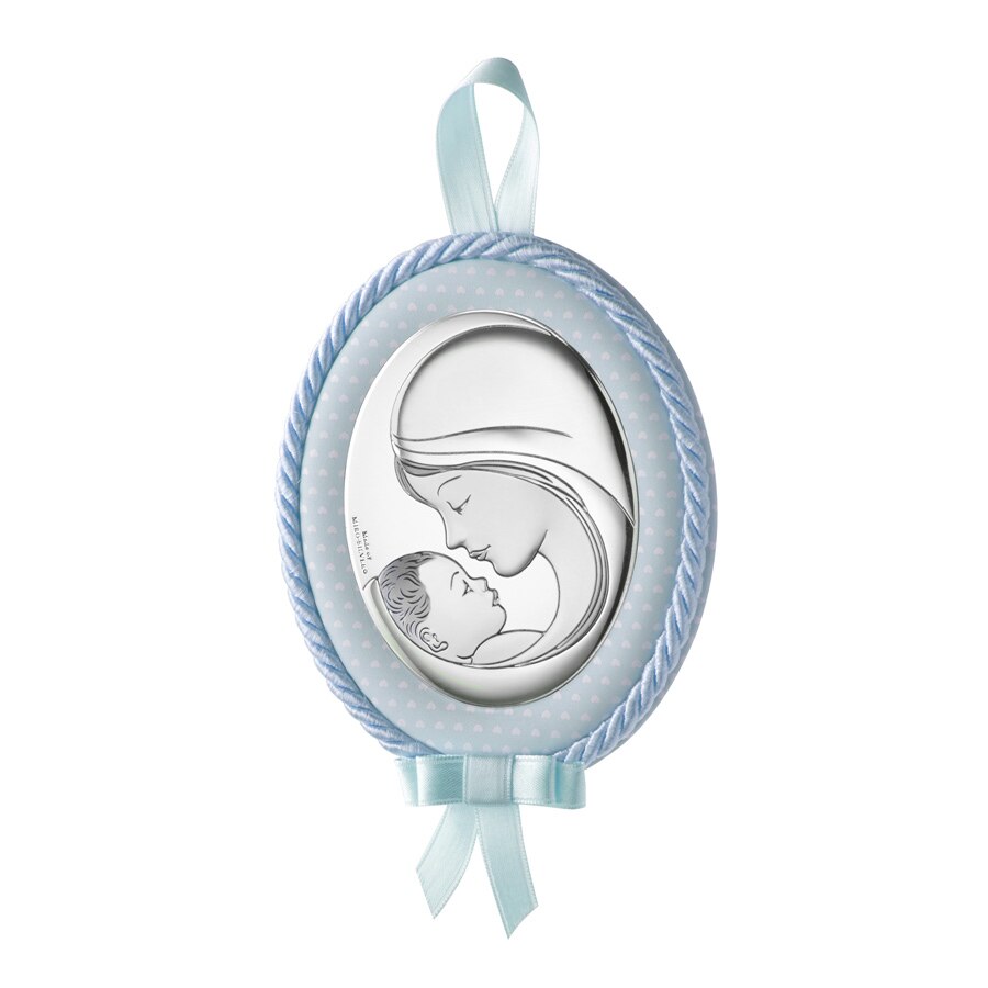 Icoana Patut Baietei Maica si Pruncul 9x12cm Albastru cu Melodie ClassGifts