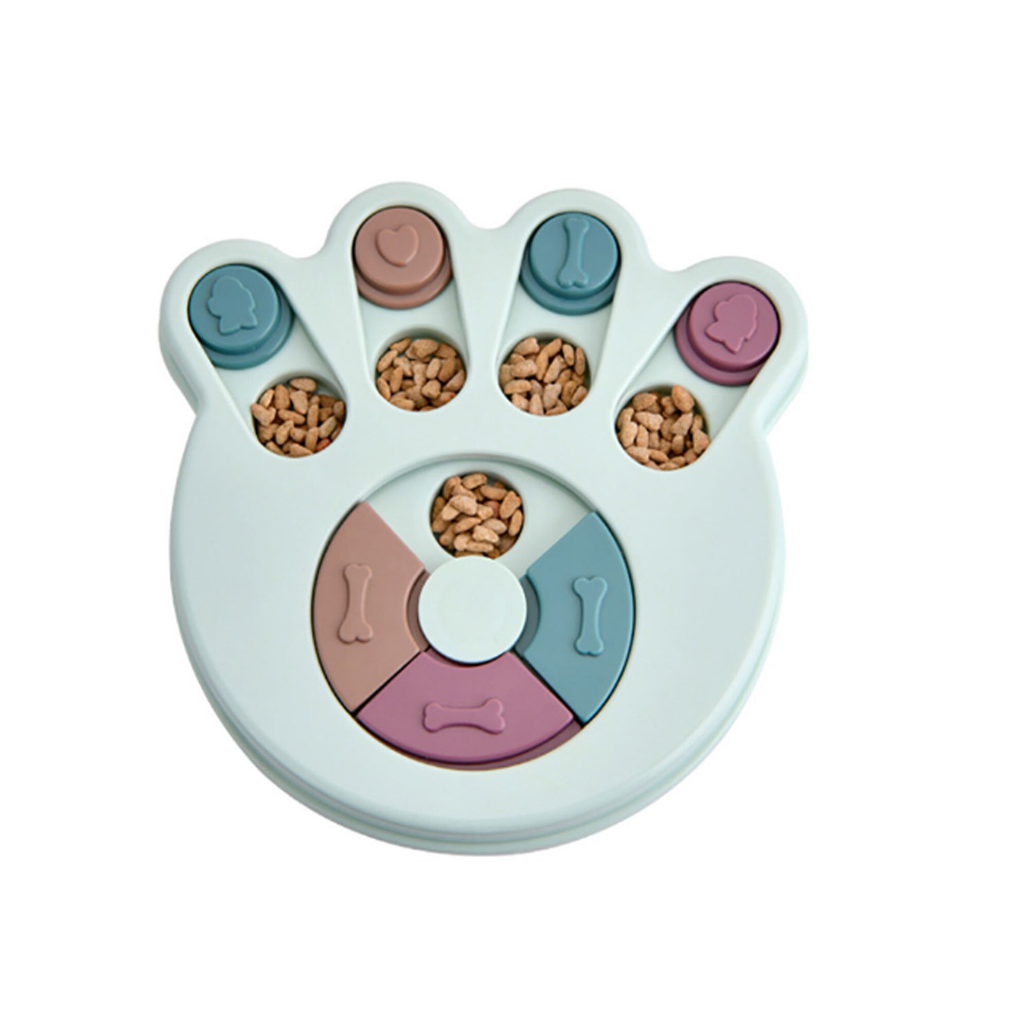 Jucarie interactiva TOGO, cu functie de hranire lenta, pentru dezvoltarea inteligentei animalelor de companie de talie mica/medie, capacitate 350 g, multicolor, 23x23 cm