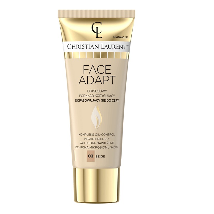 Fond de ten, Christian Laurent, Face Adapt, Correcting & Adapting Luxury Foundation, 30 ml, 03 Beige