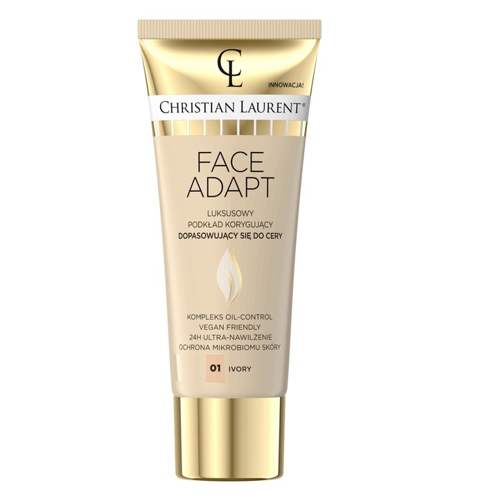 Fond de ten, Christian Laurent, Face Adapt, Correcting & Adapting Luxury Foundation, 30 ml, 01 Ivory