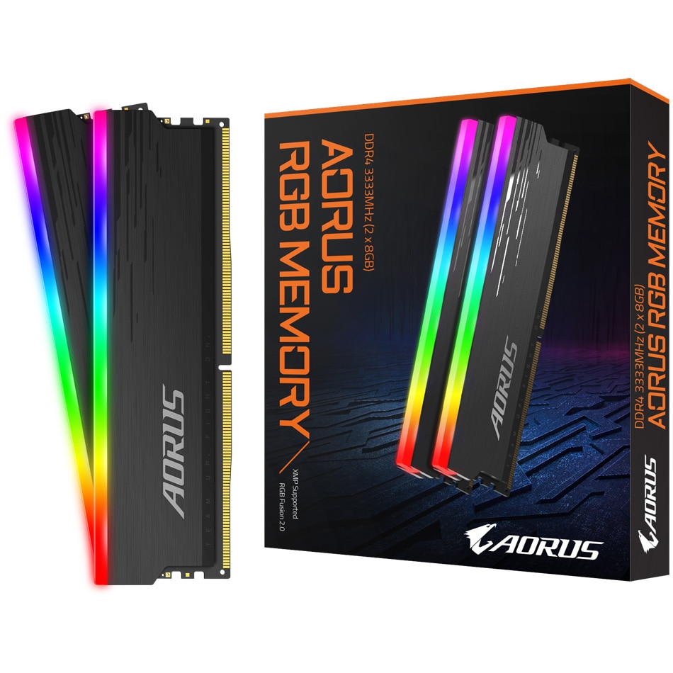 Memorie Gigabyte AORUS RGB, 16GB DDR4, 3333MHz CL19, Dual Channel Kit