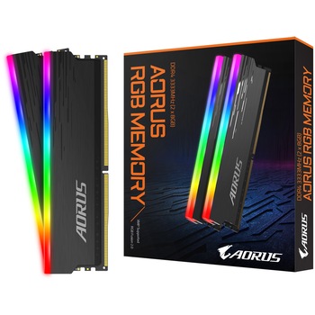 Memorie Gigabyte AORUS RGB, 16GB DDR4, 3333MHz CL19, Dual Channel Kit Memorie Gigabyte AORUS RGB, 16GB DDR4, 3333MHz CL19, Dual Channel Kit