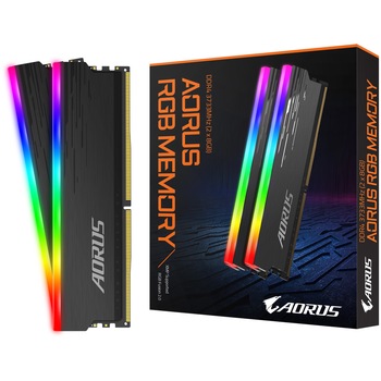 Memorie Gigabyte AORUS RGB, 16GB DDR4, 3733MHz CL18, Dual Channel Kit Memorie Gigabyte AORUS RGB, 16GB DDR4, 3733MHz CL18, Dual Channel Kit