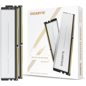 Memorie Gigabyte DESIGNARE, 64GB DDR4, 3200MHz CL16, Dual Channel Kit Memorie Gigabyte DESIGNARE, 64GB DDR4, 3200MHz CL16, Dual Channel Kit