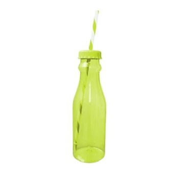 Sticla cu capac si pai, 650 ml, verde Sticla cu capac si pai, 650 ml, verde