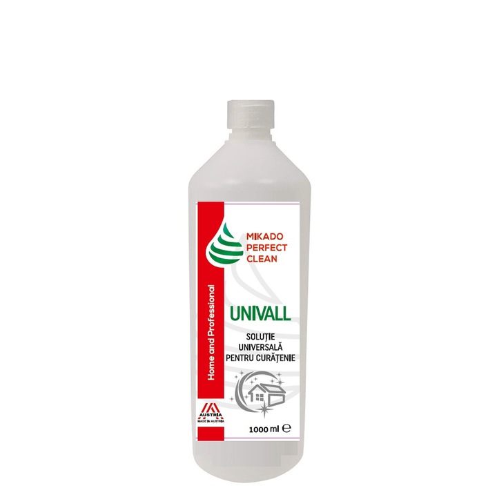 Solutie semiprofesionala universala pentru curatenie, Mikado Perfect Clean UNIVALL, 1 Litru, pentru uz casnic si Horeca