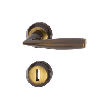 Maner usa interior, Hoppe Vitoria, cu rozeta pentru cheie, material alama, bronz antic, 123x52mm Maner usa interior, Hoppe Vitoria, cu rozeta pentru cheie, material alama, bronz antic, 123x52mm