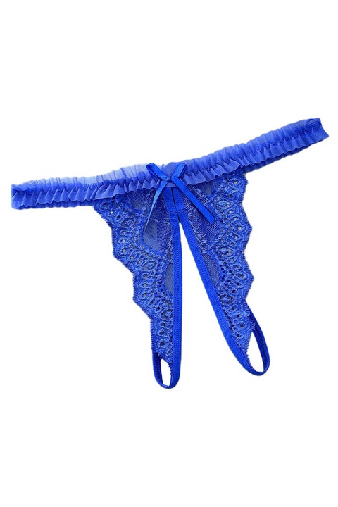 Chiloti dama, Rochena, Tanga, Nylon, 8025, Albastru, S-M INTL