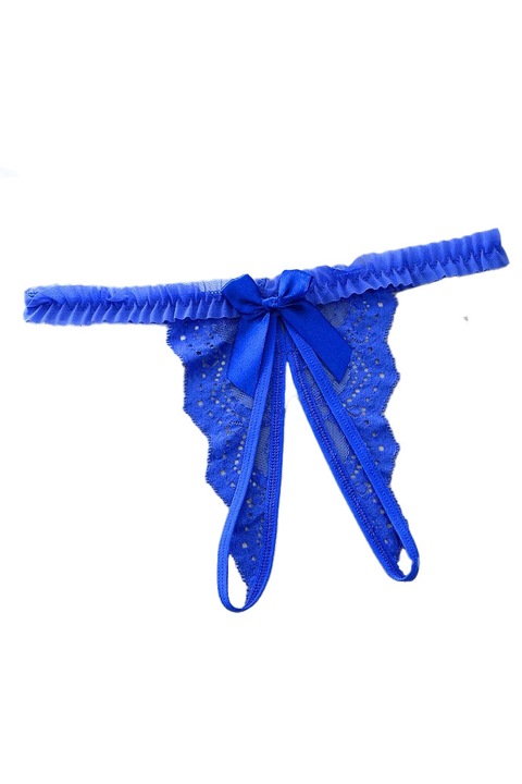 Chiloti dama, Rochena, Tanga, Nylon, 8025, Albastru, S-M INTL