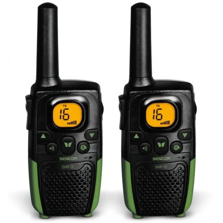 Set radio walkie-talkie, Sencor, Galben/Negru