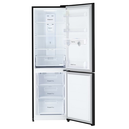 Combina frigorifica Daewoo RN-307RDQB, 305 l, Clasa E, No Frost, Dispenser apa, Display Touch-Control, H 187 cm, Negru