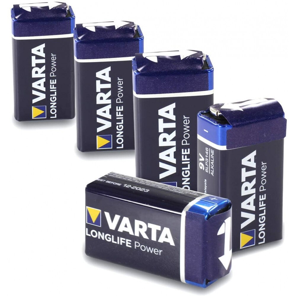 Set 5 baterii Alkaline 9V - Varta