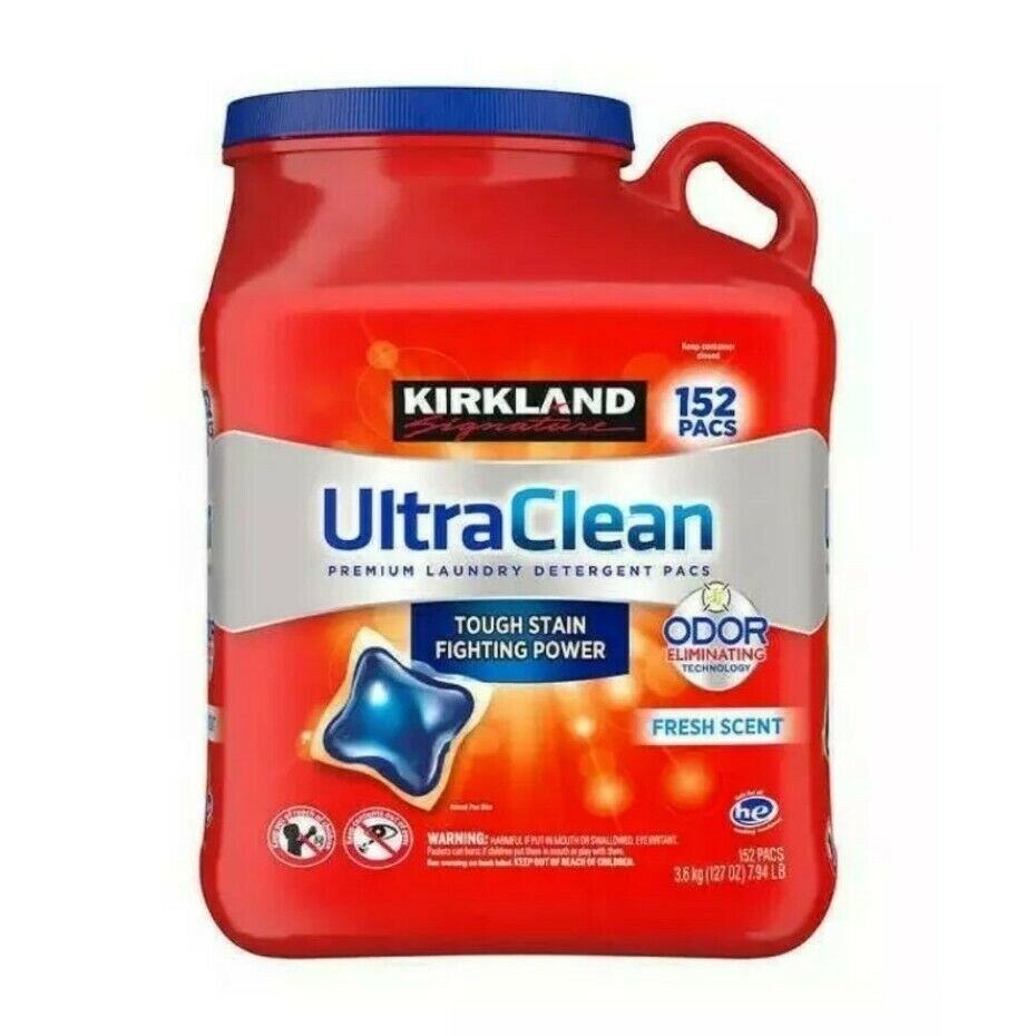 Detergent Capsule Ultra Clean Kirkland Odor Eliminating 152 bucati 3.6 kg