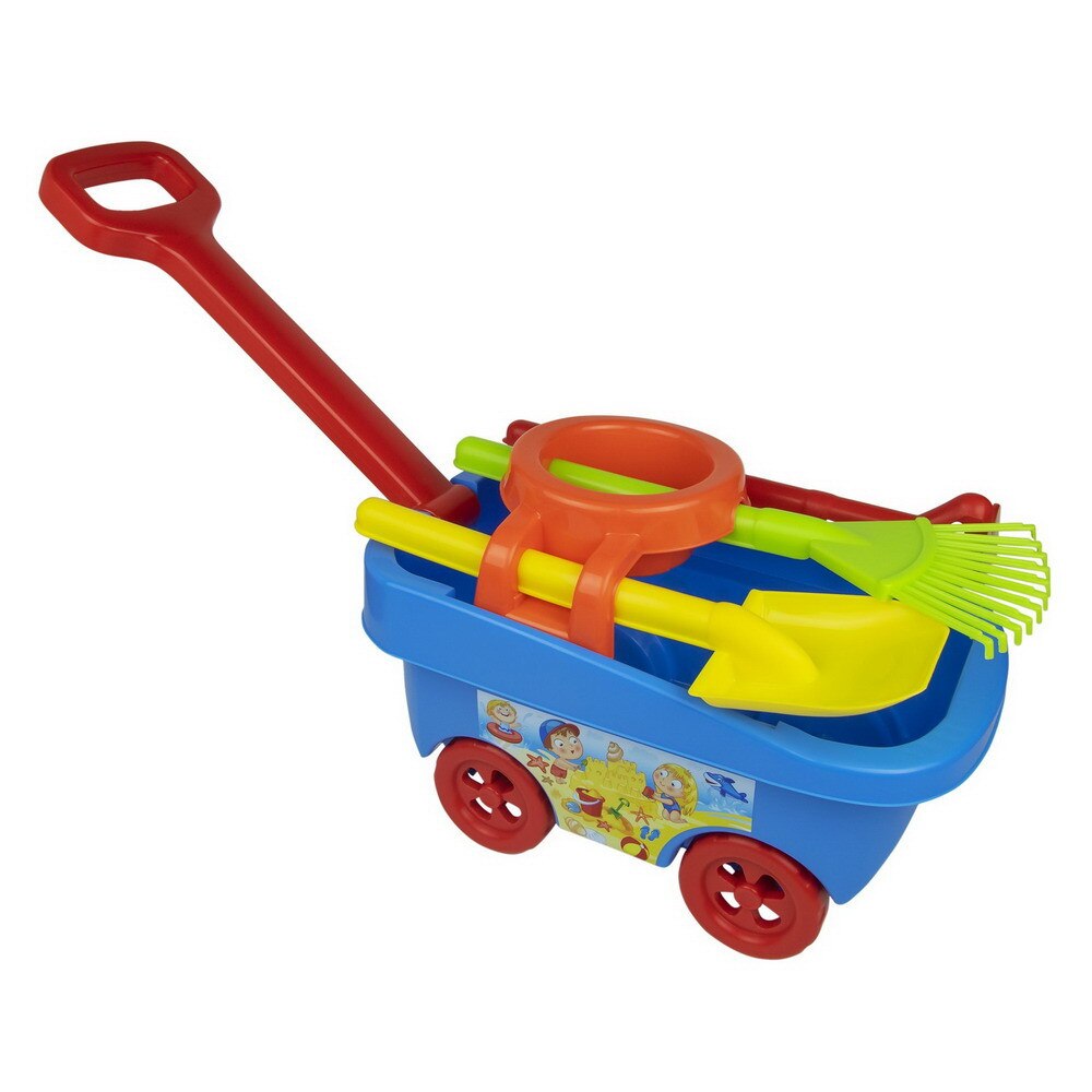 Carucior pentru copii, Mochtoys, cu unelte si forme pentru nisip
