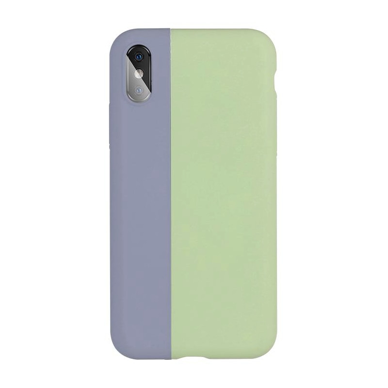 Husa compatibila cu pentru iPhone X/ XS cu model magnetic din silicon, Green/Grey