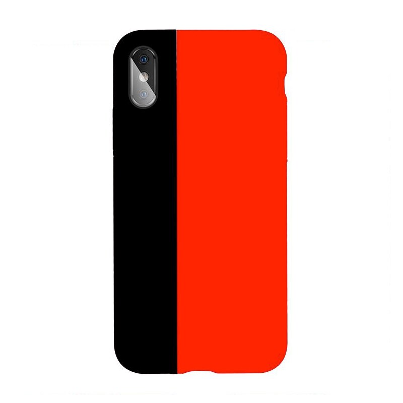 Husa compatibila cu pentru iPhone X/ XS cu model magnetic din silicon, Red/Black