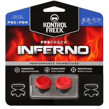 Set 2 Bucati Thumbgrip din Silicon Performance KontrolFreek Inferno, Thumbstick Accesoriu Controller PS5, PS4, Crestere Acuratete si Confort, Rosu Set 2 Bucati Thumbgrip din Silicon Performance KontrolFreek Inferno, Thumbstick Accesoriu Controller PS5, PS4, Crestere Acuratete si Confort, Rosu