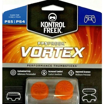 Set 2 Bucati Thumbgrip din Silicon Performance KontrolFreek Vortex, Thumbstick Accesoriu Controller PS5, PS4, Crestere Acuratete si Confort, Portocaliu Set 2 Bucati Thumbgrip din Silicon Performance KontrolFreek Vortex, Thumbstick Accesoriu Controller PS5, PS4, Crestere Acuratete si Confort, Portocaliu