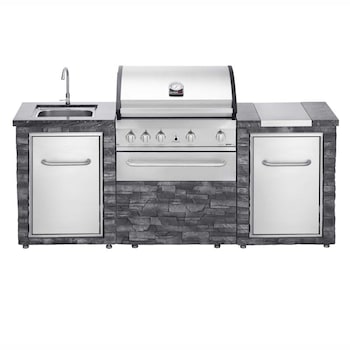 Bucatarie de exterior Grand Hall Stone Island K04000235B si Gratar pe gaz Elite GT4S-S K04000202A Bucatarie de exterior Grand Hall Stone Island K04000235B si Gratar pe gaz Elite GT4S-S K04000202A