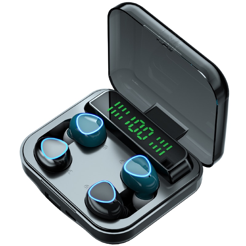 Casti bluetooth PYRAMID®, Bluetooth 5.1, gaming, impermeabile, compatibil iOS/Android, microfon, HiFi, negru, M22TWS