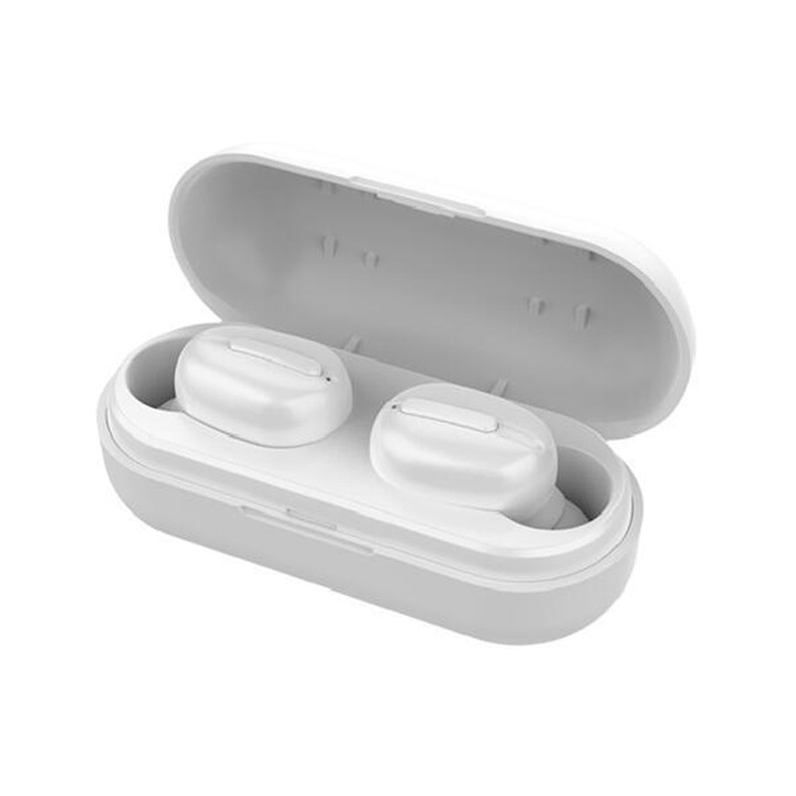 Casti Wireless DacEnergy©, Bluetooth 5.0, pairing automat, sunet Hi-Fi, reducere inteligenta a zgomotului, control buton multifunctional, microfon incorporat, IPX6 Impermeabil, culoare alb