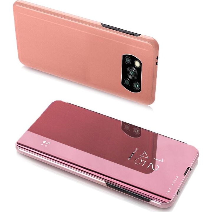 Калъф за телефон Clear View Case за Xiaomi Poco X3 NFC/ Poco X3 Pro, розов