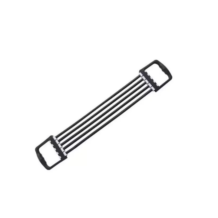 Extensor SIKS® cu 5 corzi, pentru fitness, antrenamente, cauciuc, negru