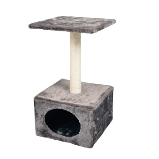 Suport pentru ascutirea ghearelor pisicilor, ansamblu de joaca,30 x 30 x 55 cm, gri