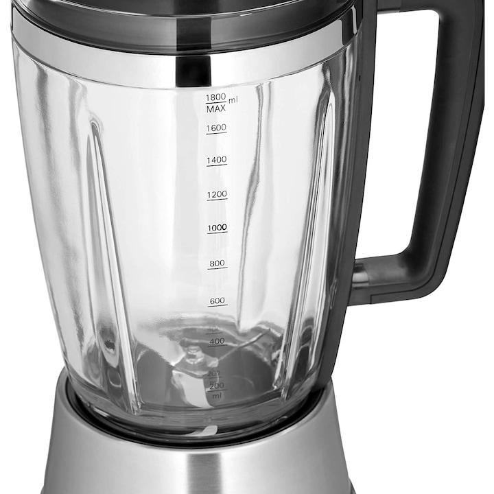Robot de bucatarie Grundig CH 5320 Multi Chopper, 500 W, 2 cutite din otel inoxidabil, recipient din sticla de 0, 5 L, 2 trepte de viteza, baza antiderapanta, operare cu o singura mana, blocare de siguranta, culoare gri/teracota