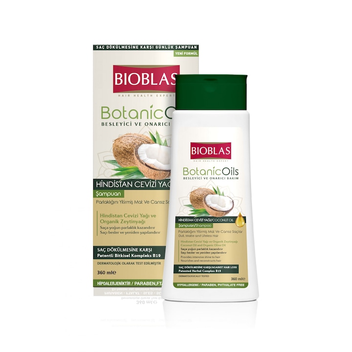 Sampon cu ulei de cocos pentru par tern Bioblas 360ml