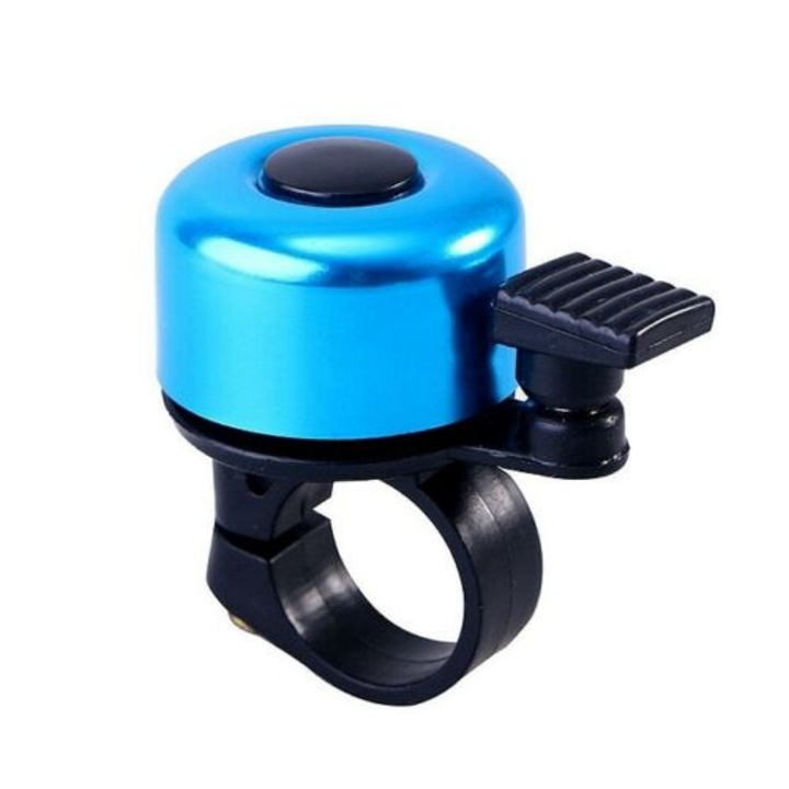 Kerékpár csengő, mechanikus, kék, 3 cm átmérőjű, HANG
