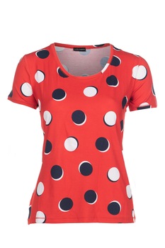 Bluza de dama, din vascoza, Rosu/Bleumarin/Alb Bluza de dama, din vascoza, Rosu/Bleumarin/Alb