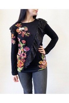 Bluza Desigual 42, Neagra, cu maneci lungi Bluza Desigual 42, Neagra, cu maneci lungi