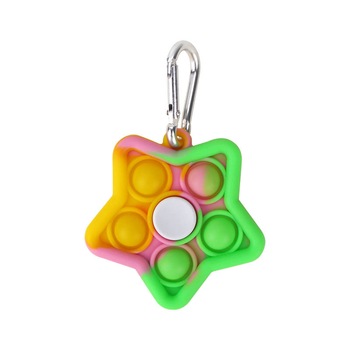 Jucarie Pop It Fidget Spinner, Simple Dimple, RoveZone, cu 5 Laturi, din Silicon, Multicolor Jucarie Pop It Fidget Spinner, Simple Dimple, RoveZone, cu 5 Laturi, din Silicon, Multicolor
