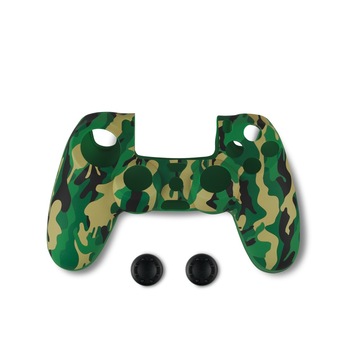 Set Husa de protectie din silicon si Thumb Grips for Dualshock 4, Verde Set Husa de protectie din silicon si Thumb Grips for Dualshock 4, Verde