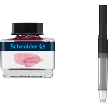 Pachet Cerneala Schneider 15ml, Rose + Piston convertor Pachet Cerneala Schneider 15ml, Rose + Piston convertor