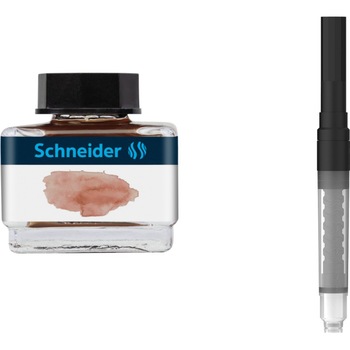 Pachet Cerneala Schneider 15ml, Cognac + Piston convertor Pachet Cerneala Schneider 15ml, Cognac + Piston convertor