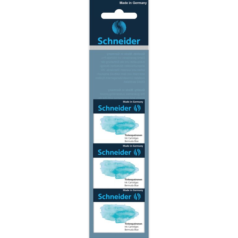 Pachet 3 cutii Patroane stilou Schneider, 6/cutie, Bermuda blue