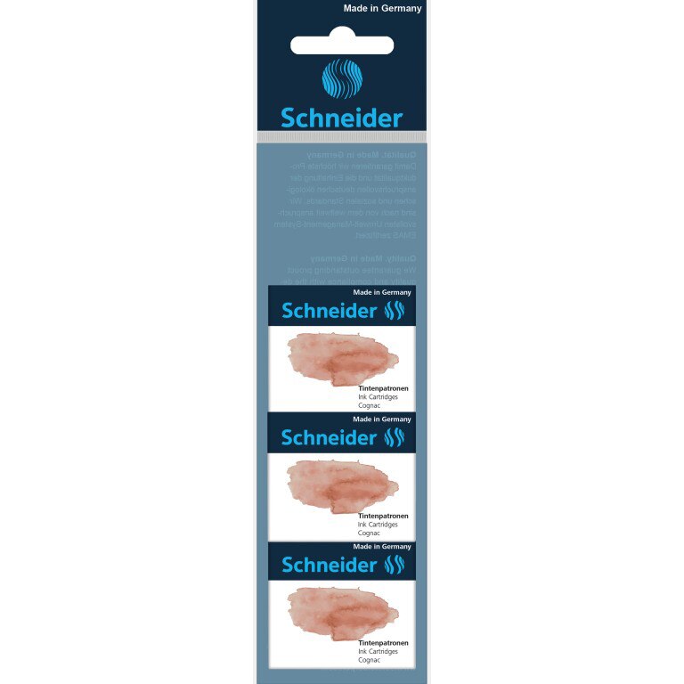 Pachet 3 cutii Patroane stilou Schneider, 6/cutie, Cognac