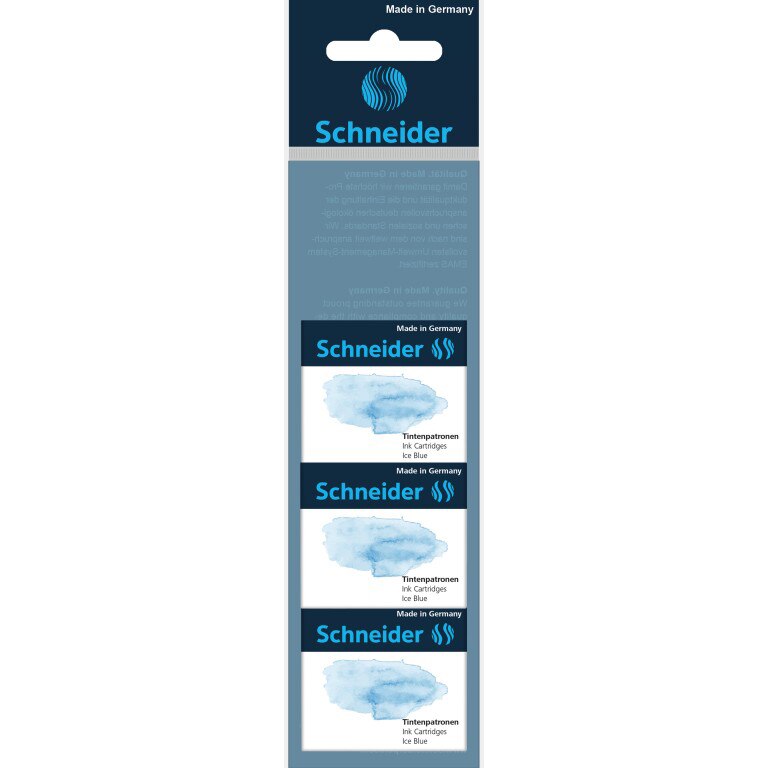 Pachet 3 cutii Patroane stilou Schneider, 6/cutie, Ice Blue