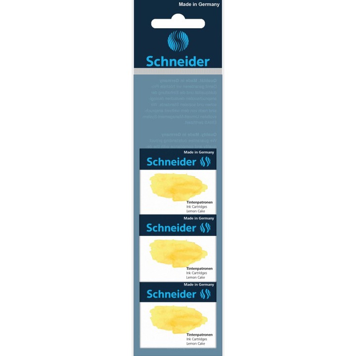 Pachet 3 cutii patroane cerneala stilou Schneider, 6/cutie, Lemon