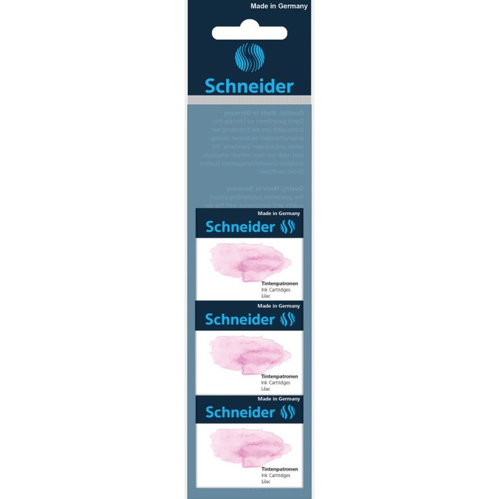 Pachet 3 cutii Patroane stilou Schneider, 6/cutie, Liliac