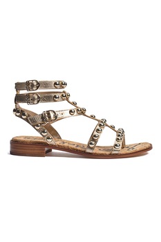 Sam Edelman, Sandale de piele cu nituri Eavan, Maro/Auriu Sam Edelman, Sandale de piele cu nituri Eavan, Maro/Auriu