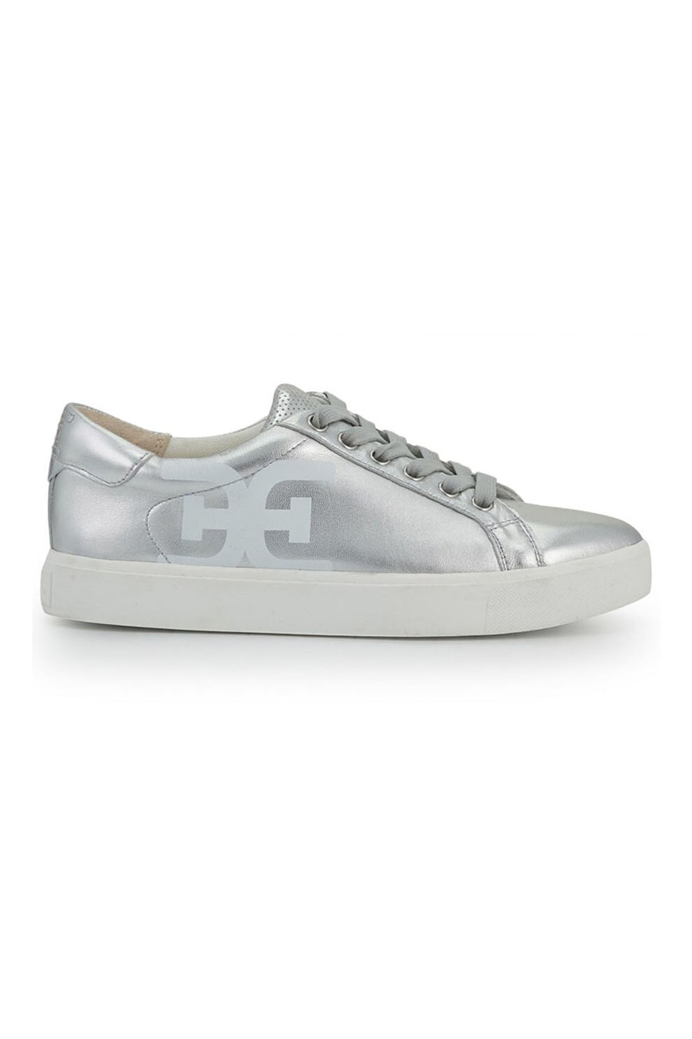 Sam Edelman, Pantofi sport de piele cu aspect metalic Ethyl, Argintiu